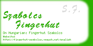 szabolcs fingerhut business card